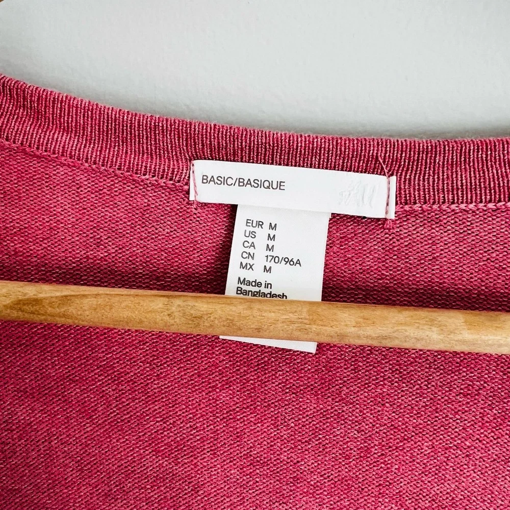 H&M Basic pink cardigan size M